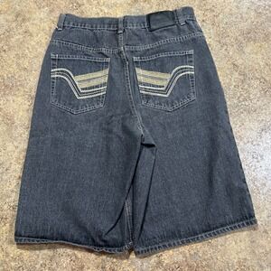 Vintage Y2k Urban Label Jean Shorts Black Size 34 (fits 32) Jorts Skater Grunge